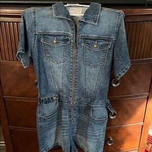 Celebrity Pink Blue Denim Jumpsuit